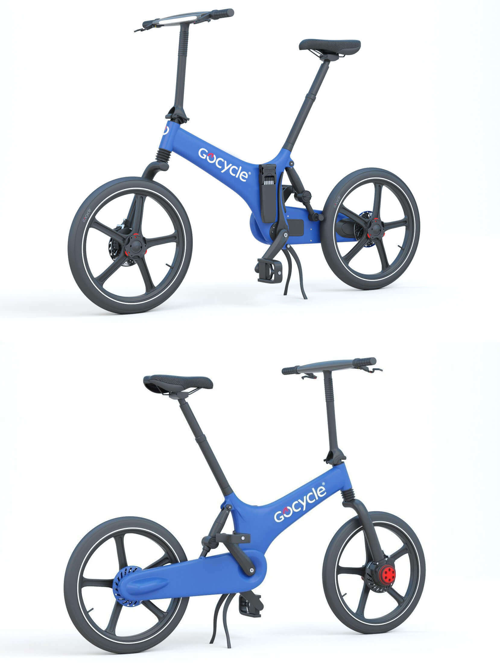 简约时尚的Gocycle电动折叠车电瓶车电动车3D模型（OBJ,MAX）插图