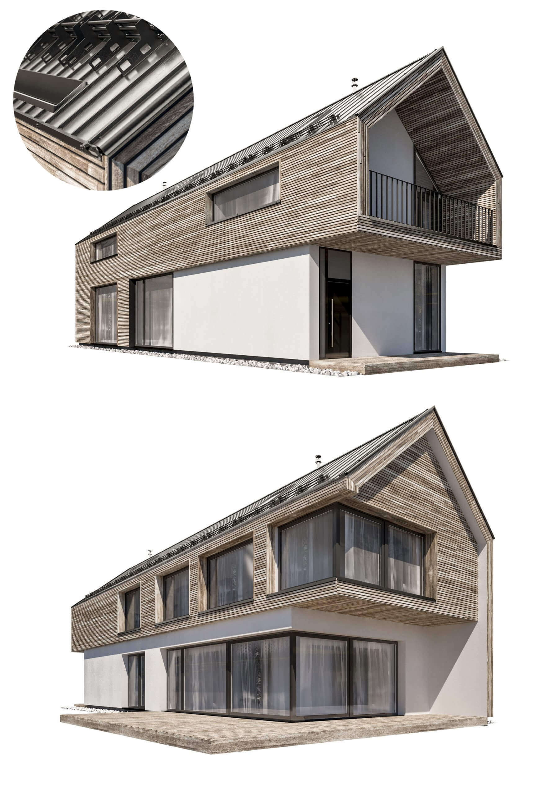 时尚高端简约风格的现代房屋住宅别墅3D模型（OBJ,FBX,MAX）插图
