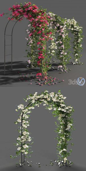玫瑰花花园绿植景观3D模型（MAX | FBX | OBJ）