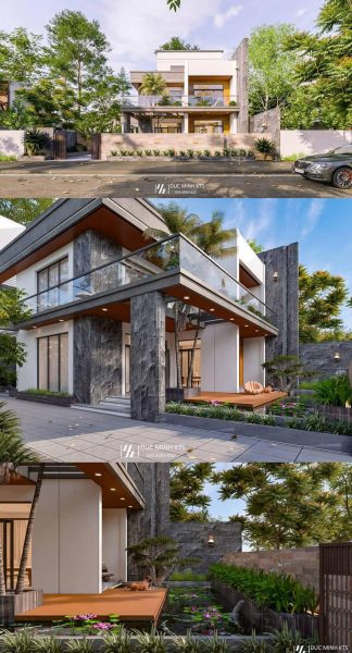 Do Duc Minh 绘制的别墅外观SketchUp – 3D模型（SKP）
