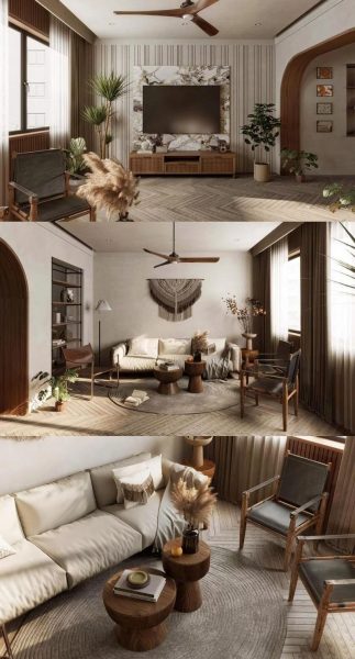 高品质的时尚高端优雅风格的Nghia Doan 设计的 Wabi Sabi室内家装装修3D模型（max）