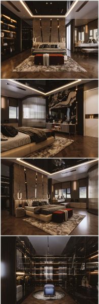 时尚高端轻奢质感的Viet Ru 的卧室室内装修模型3D模型场景-MAX
