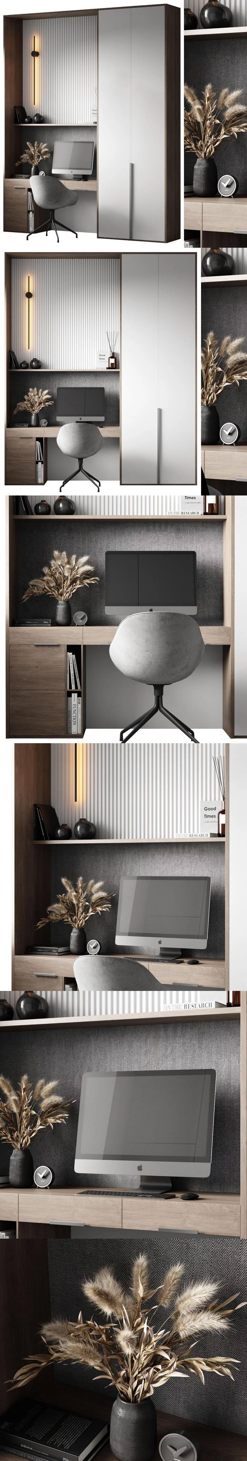 时尚高端商务质感的工作室客厅家庭装修3D模型（MAX、FBX）插图
