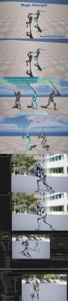 动画重定向魔法骨骼3D人物动作捕捉游戏模型-虚幻引擎