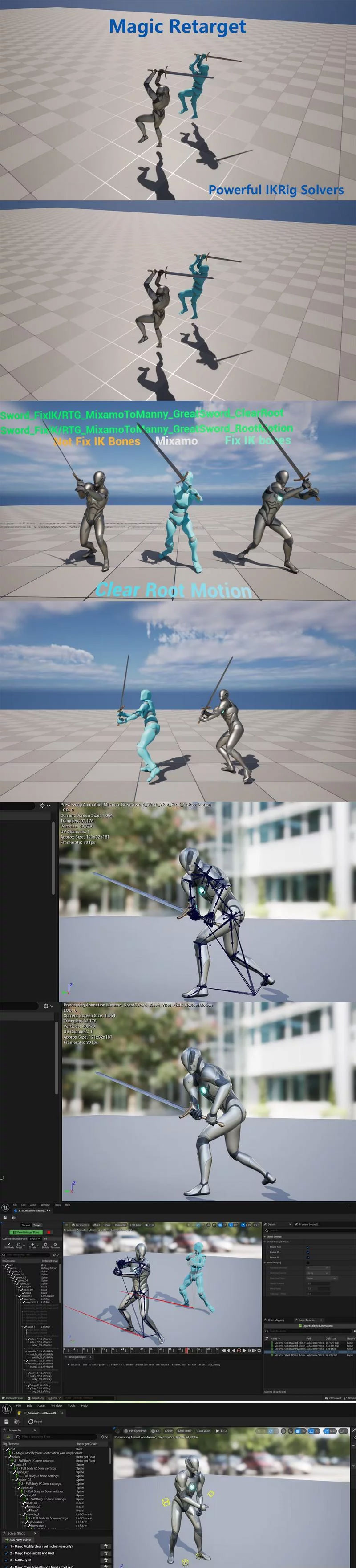 动画重定向魔法骨骼3D人物动作捕捉游戏模型-虚幻引擎插图