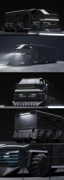 科幻未来赛博朋克卡车3D模型-MAX | FBX | OBJ，C4D