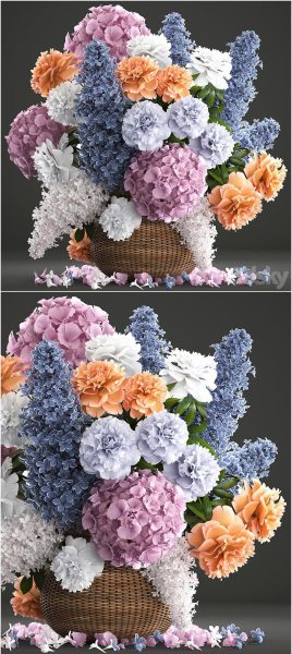 一束鲜花生态设计自然装饰餐桌装饰3D模型–MAX | FBX | OBJ