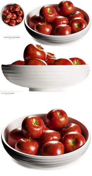 板条箱和桶 – 霍顿斑点碗苹果 – 3D模型-MAX | FBX | OBJ