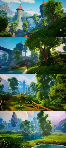 Dreamscape – 清新风格化环境塔游戏场景3D模型大集合-虚幻引擎