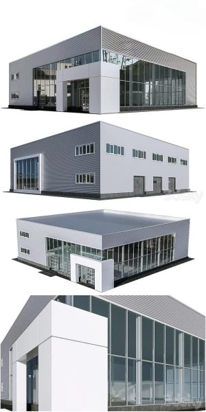 简约时尚现代住宅楼4S店3D模型-MAX | FBX | OBJ