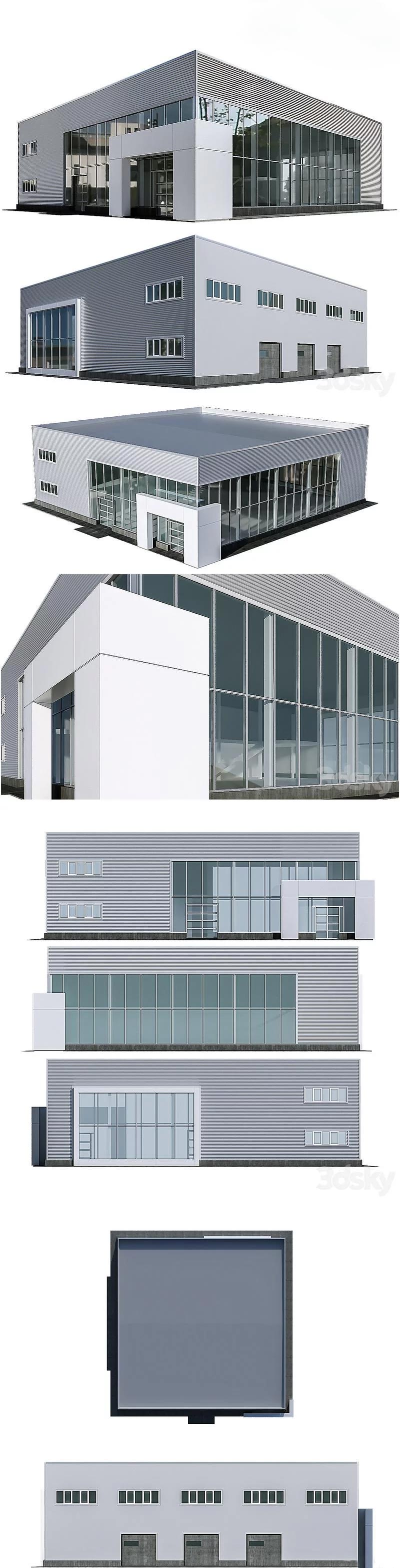 简约时尚现代住宅楼4S店3D模型-MAX | FBX | OBJ插图