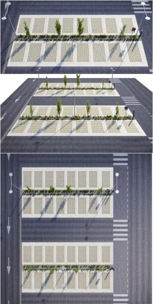少见的室外生态停车场3D模型-MAX | FBX | OBJ