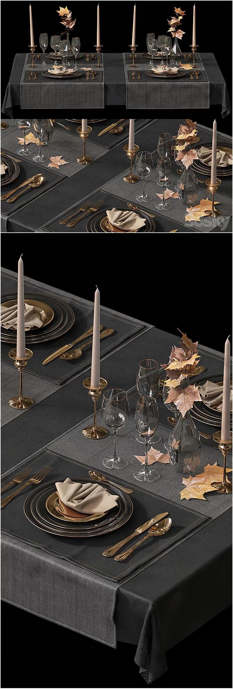 时尚高端高品质的餐桌3D模型-MAX | FBX | OBJ插图