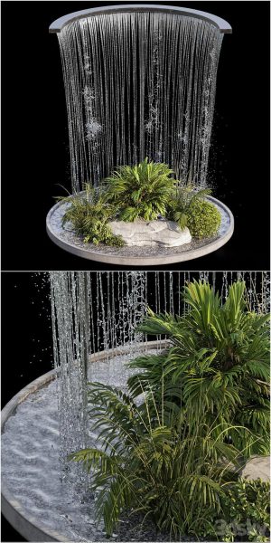 瀑布喷泉植物3D模型-MAX | FBX | OBJ