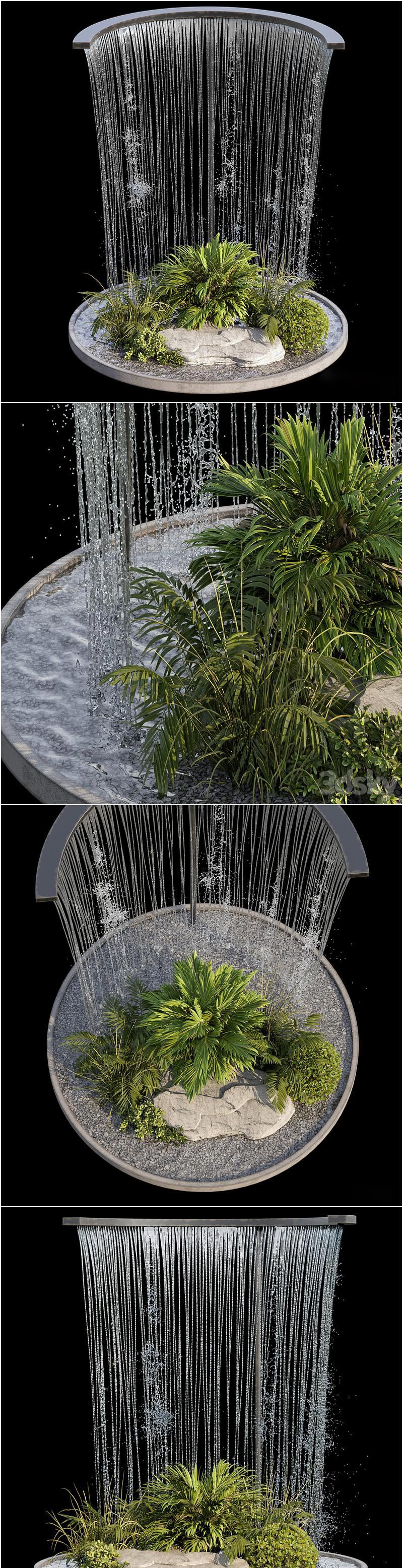 瀑布喷泉植物3D模型-MAX | FBX | OBJ插图