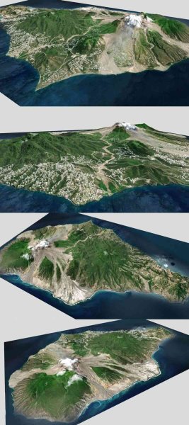 蒙特塞拉特岛加勒比海3D模型-MAX | FBX | OBJ
