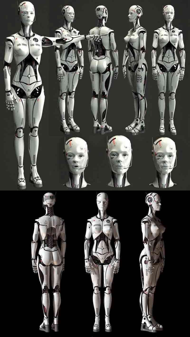 机器人女孩3D模型-MAX | FBX | OBJ插图