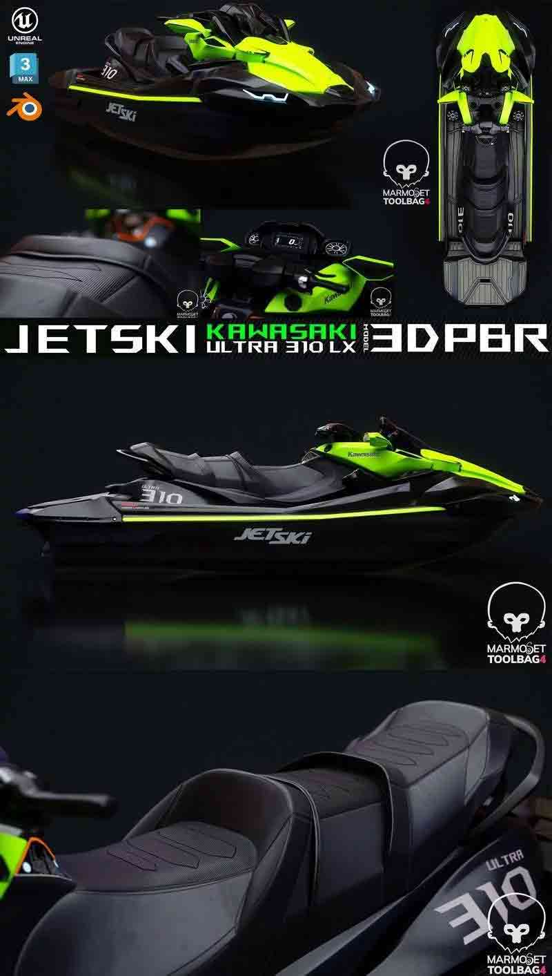 川崎摩托艇超310 lx 3D模型-MAX | FBX | OBJ插图