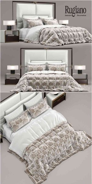 简约时尚现代风格的床3D模型-MAX | FBX | OBJ