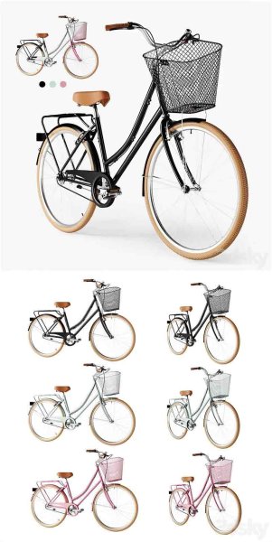 自行车复古女士豪华3D模型-MAX | OBJ