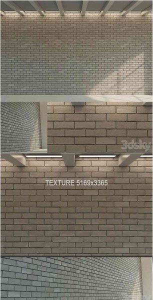 砖墙（深色砖）3D模型MAX | FBX | OBJ