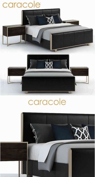 CARACOLE 舒适区轻奢风格床3D模型-MAX | FBX | OBJ