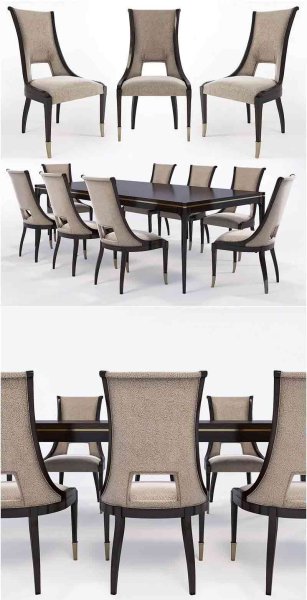 时尚高端优雅风格的Caracole餐椅3D模型-MAX | FBX | OBJ
