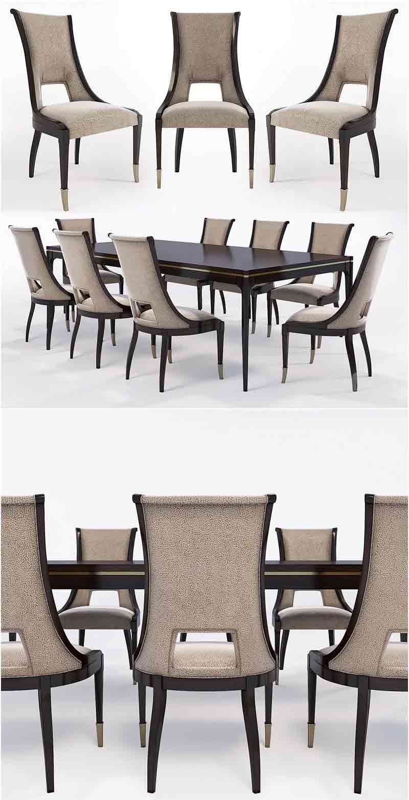 时尚高端优雅风格的Caracole餐椅3D模型-MAX | FBX | OBJ插图