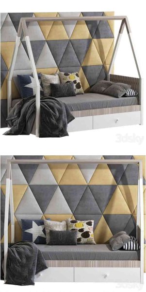 房子形式的沙发儿童床3D模型-MAX | FBX | OBJ