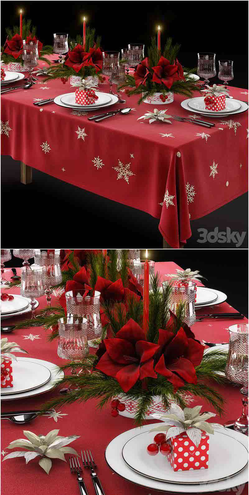 时尚高端红色氛围圣诞装饰3D模型大集合-MAX | FBX | OBJ插图