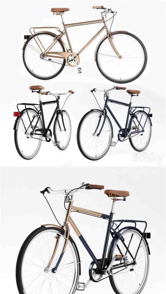 男士复古自行车自行车3D模型-MAX | OBJ