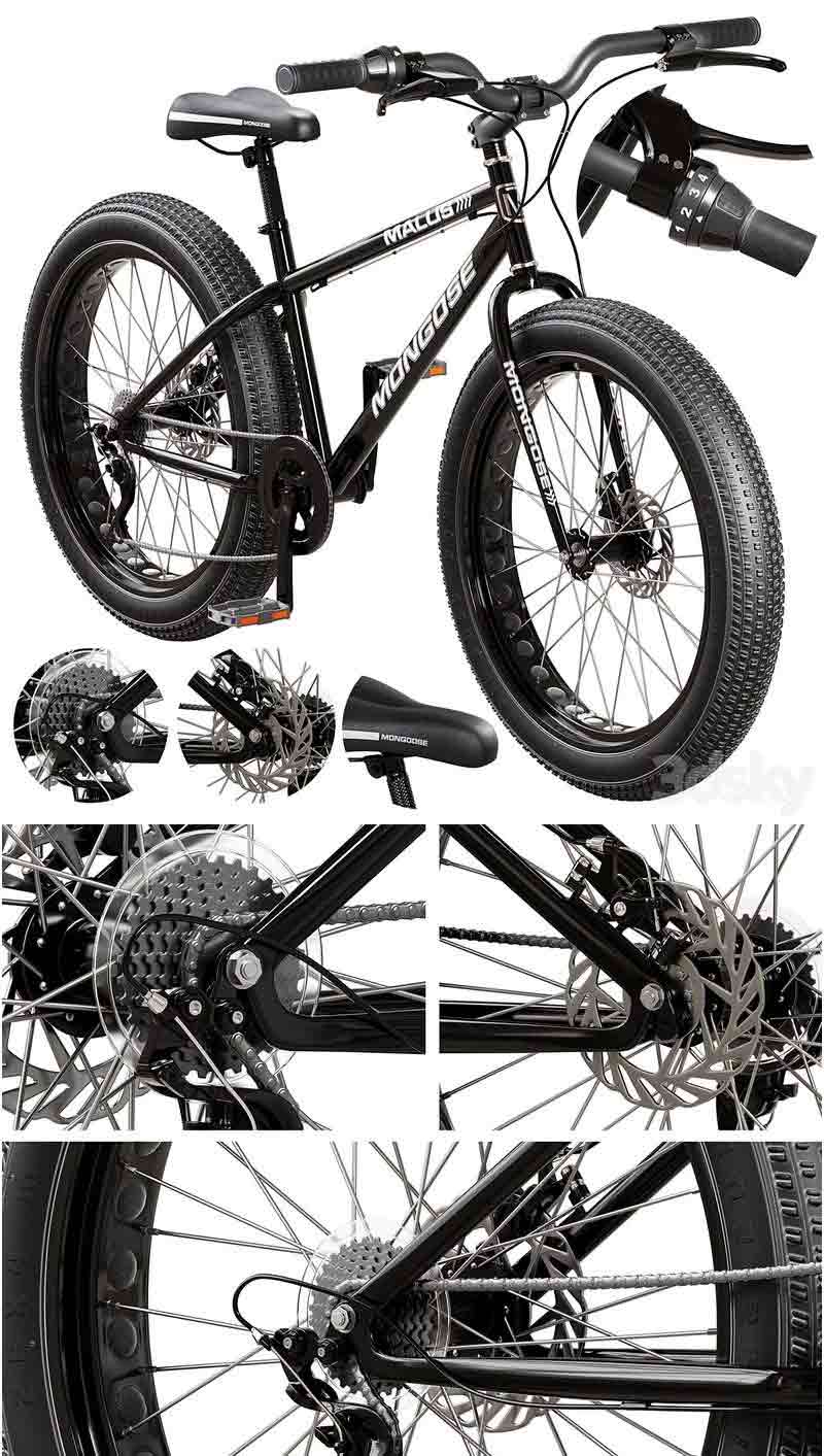Mongoose Malus男士和女士胖胎山地自行车3D模型-MAX | FBX插图