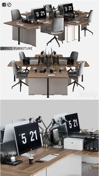 办公家具3D模型-MAX | FBX | OBJ