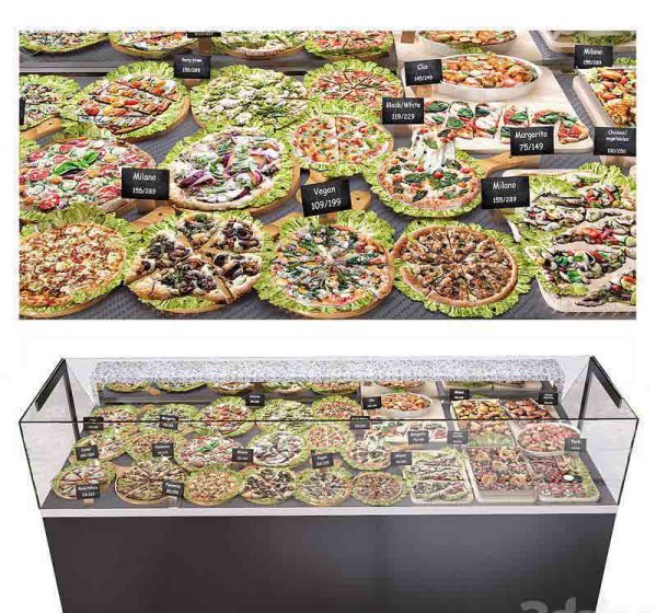 披萨柜台展示3D模型-MAX | FBX | OBJ
