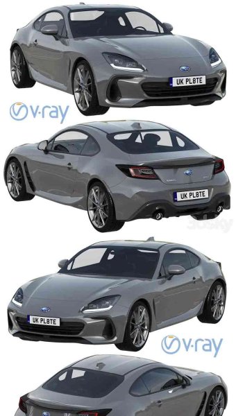 斯巴鲁BRZ 2022汽车3D模型-MAX | FBX | OBJ