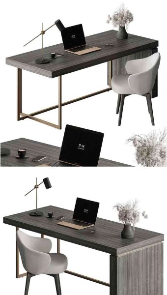 时尚高端简约现代风格的写字台办公家具3D模型-MAX | FBX | OBJ