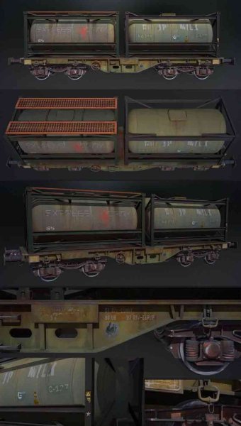 少见稀有的铁路油罐车3D模型—MAX | FBX | OBJ