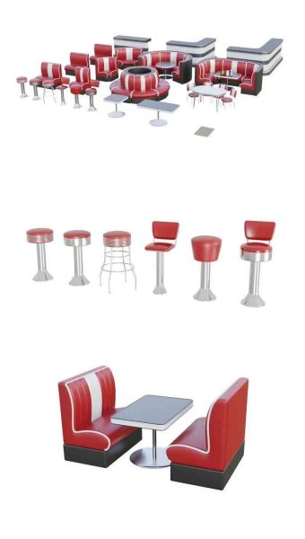 复古餐厅系列低多边形3D模型—MAX | FBX | OBJ