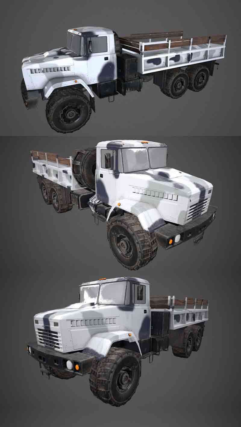 Kraz-6322军用卡车3D模型—MAX | FBX | OBJ插图