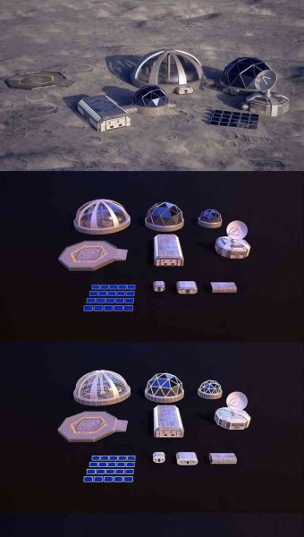月球基地低多边形3D模型—MAX | FBX | OBJ
