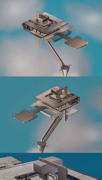 低多边形天空塔3D模型—MAX | FBX | OBJ
