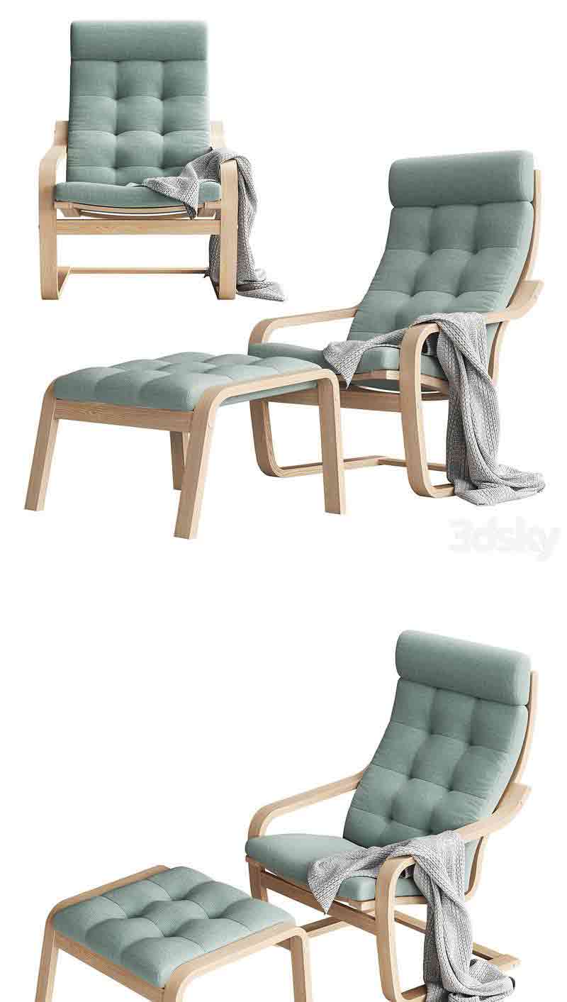 宜家IKEA POANG扶手椅3D模型—MAX | FBX | OBJ插图