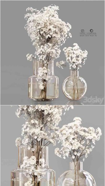 优雅时尚花束室内植物3D模型—MAX | FBX | OBJ