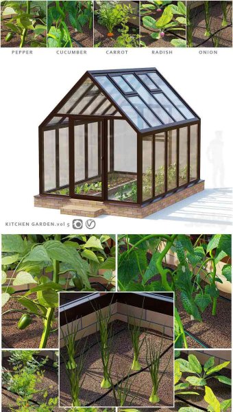 时尚高端简约温室厨房花园玻璃房3D模型—MAX | FBX | OBJ