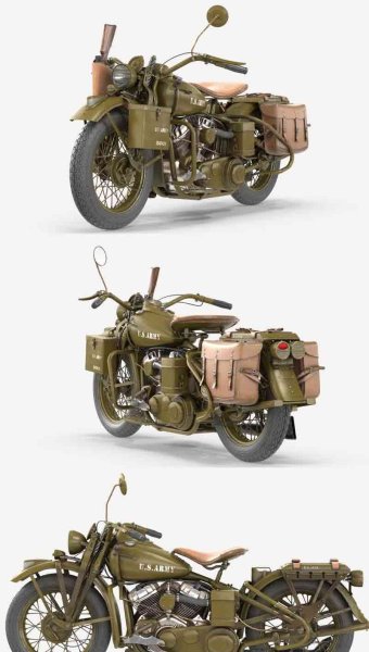 哈雷戴维森 WLA 1942 – 摩托车3D模型—MAX | FBX | OBJ