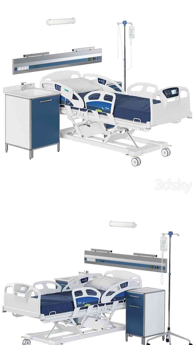 医院医疗病房设备护理床3D模型—MAX | FBX | OBJ插图