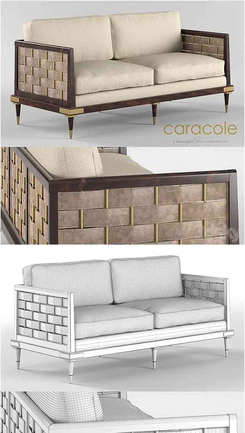 高品质的现代风格Caracole的Inter-Woven沙发3D模型—MAX | FBX | OBJ插图