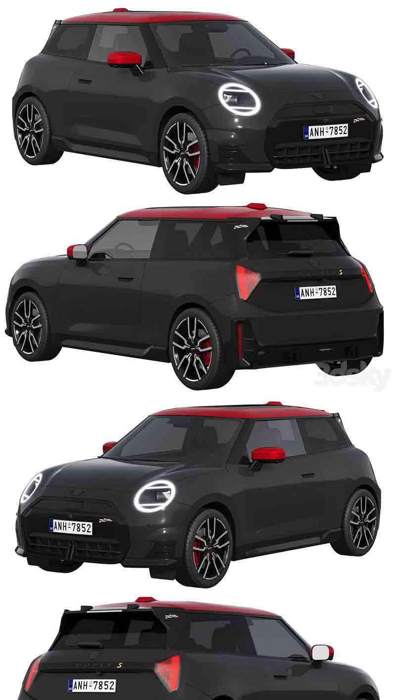 Mini Cooper SE JCW Trim 2024 – 3D模型—MAX | FBX | OBJ插图