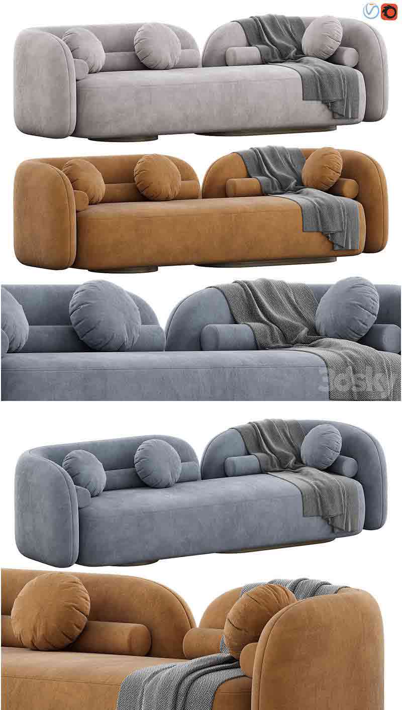 简约时尚现代风格的北欧沙发3D模型—MAX | FBX | OBJ插图