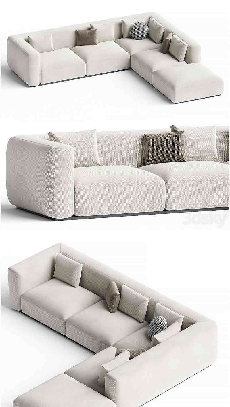 时尚高端优雅现代风格的沙发3D模型—MAX | FBX | OBJ插图